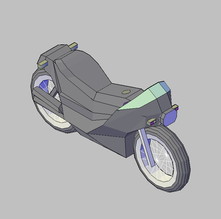 Bloque Autocad Vista de Moto de carreras en 3D